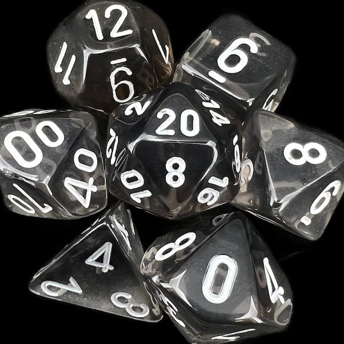 Chessex Translucent Smoke & White Dice