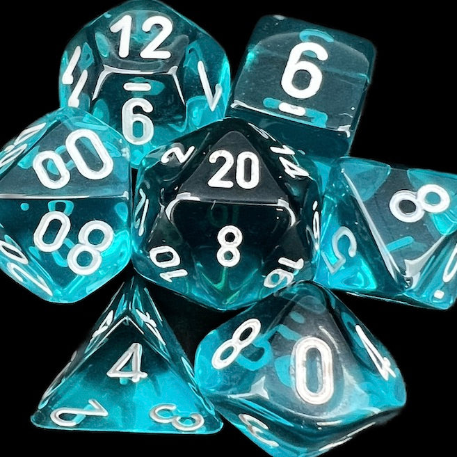 Chessex Translucent Teal & White Dice