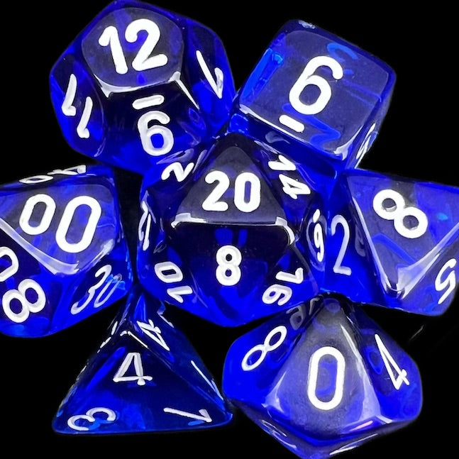 Chessex Translucent Blue & White Dice