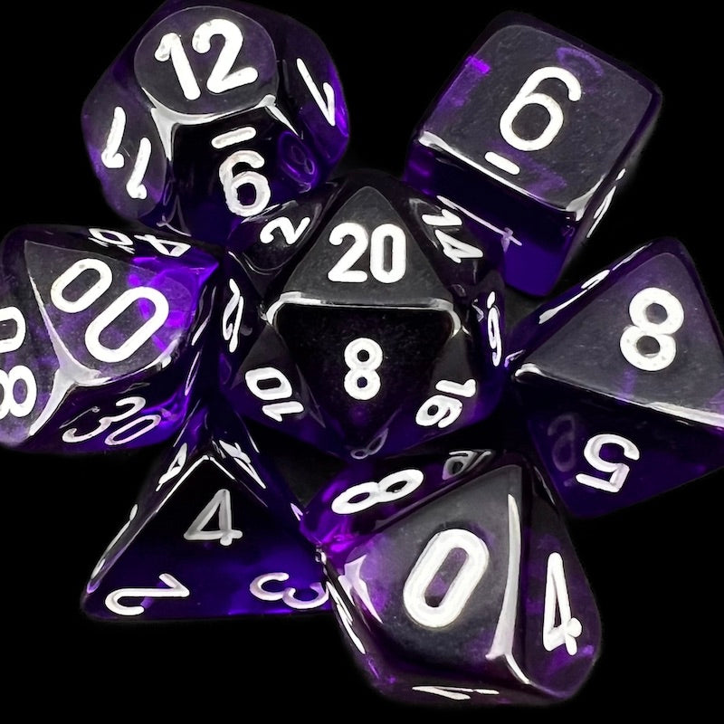 Chessex Translucent Purple & White Dice