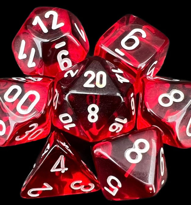 Chessex Translucent Red & White Dice
