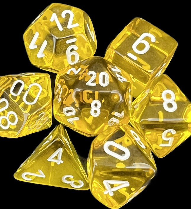 Chessex Translucent Yellow & White Dice