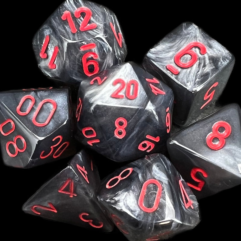 Chessex Velvet Black & Red Dice