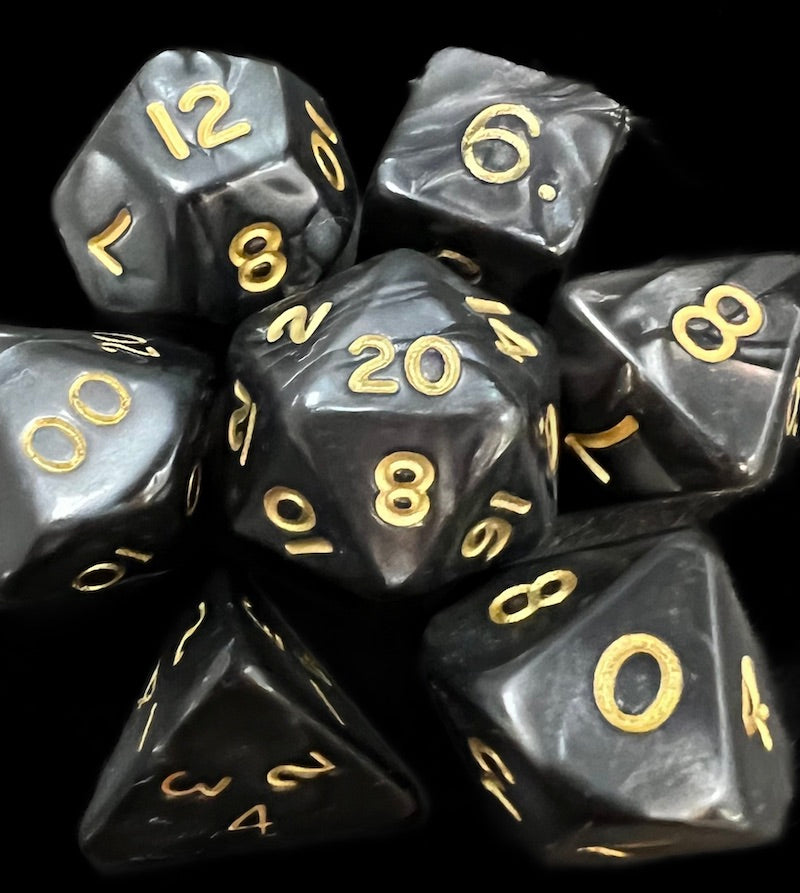 D&G Pearl Black & Gold Dice