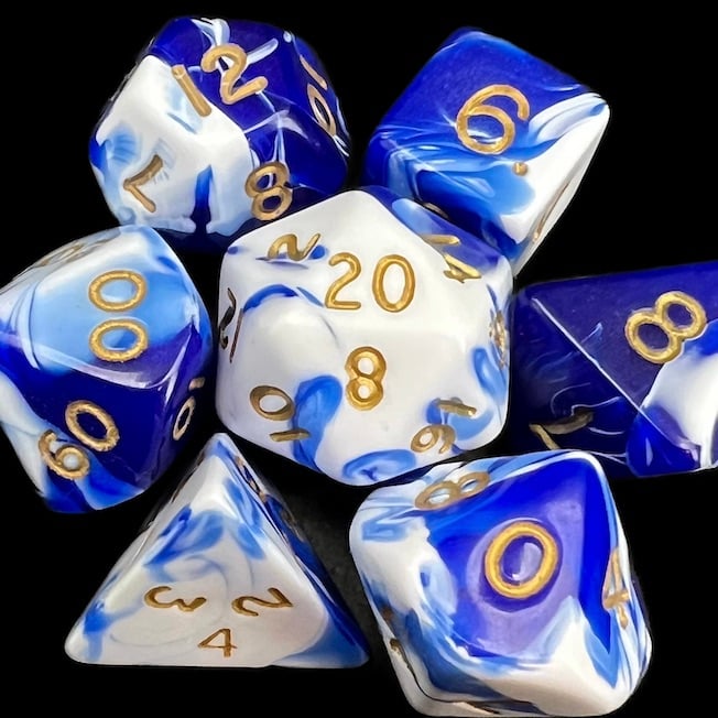 D&G Marble Blue & White Dice