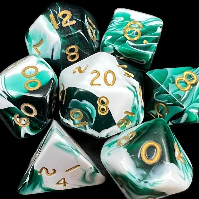 D&G Marble Green & White Dice