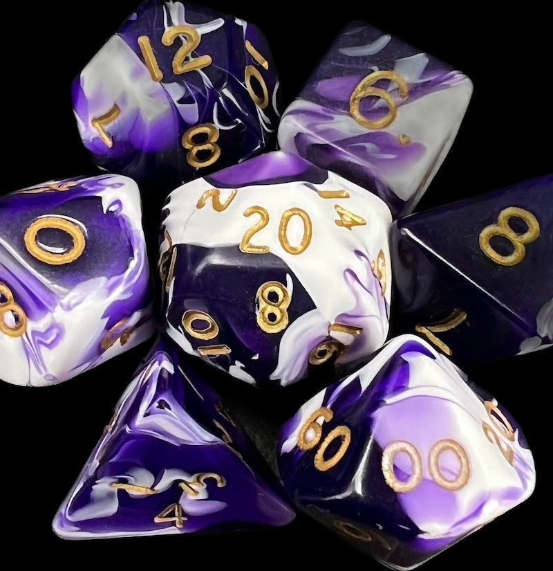 D&G Marble Purple & White Dice