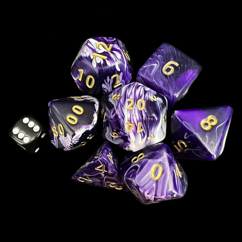 D&G Marble Purple & White Jumbo Dice