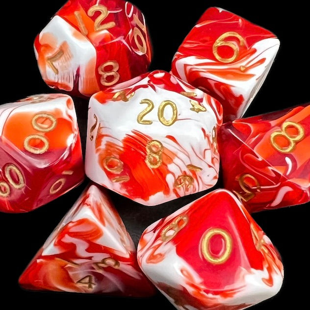 D&G Marble Red & White Dice