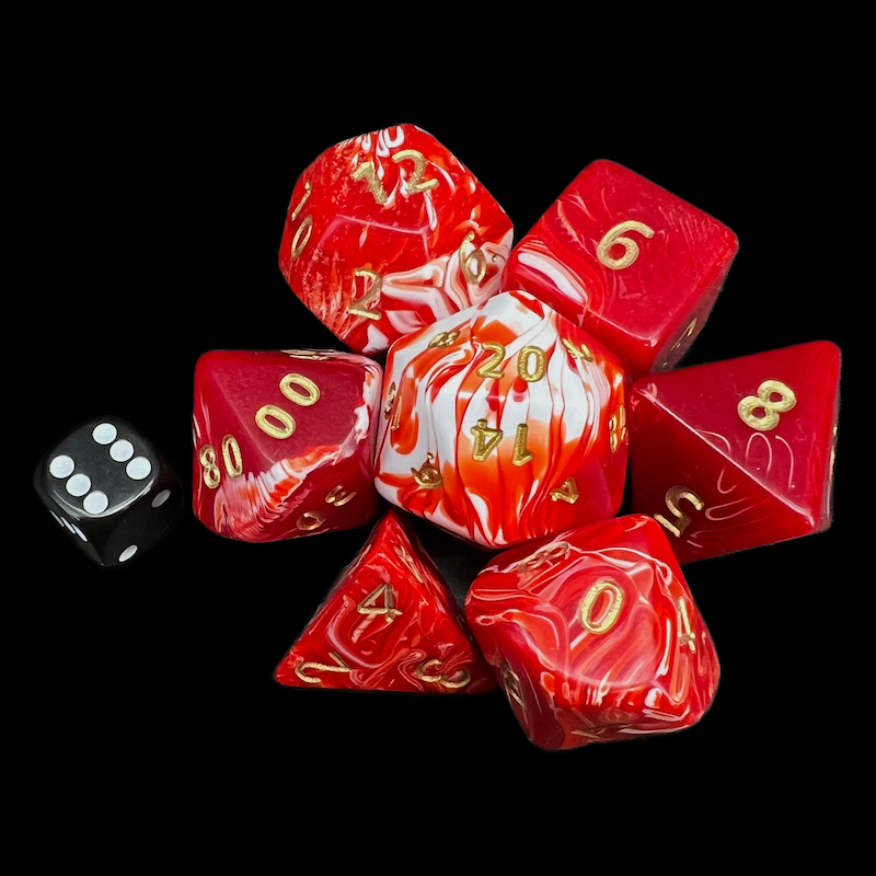 D&G Marble Red & White Jumbo Dice