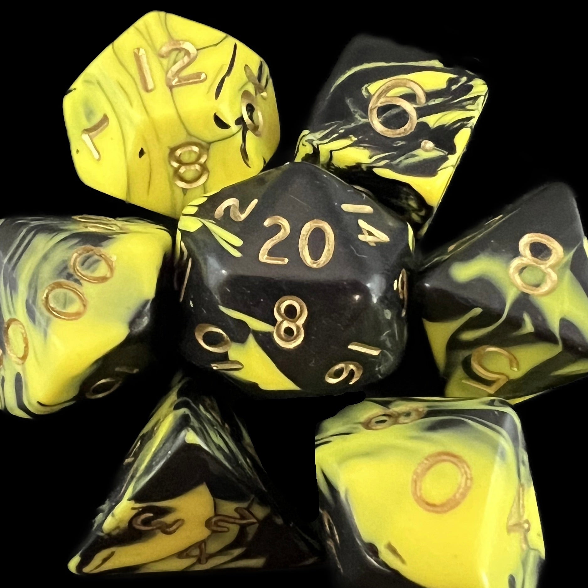 D&G Oblivion Yellow & Black Dice