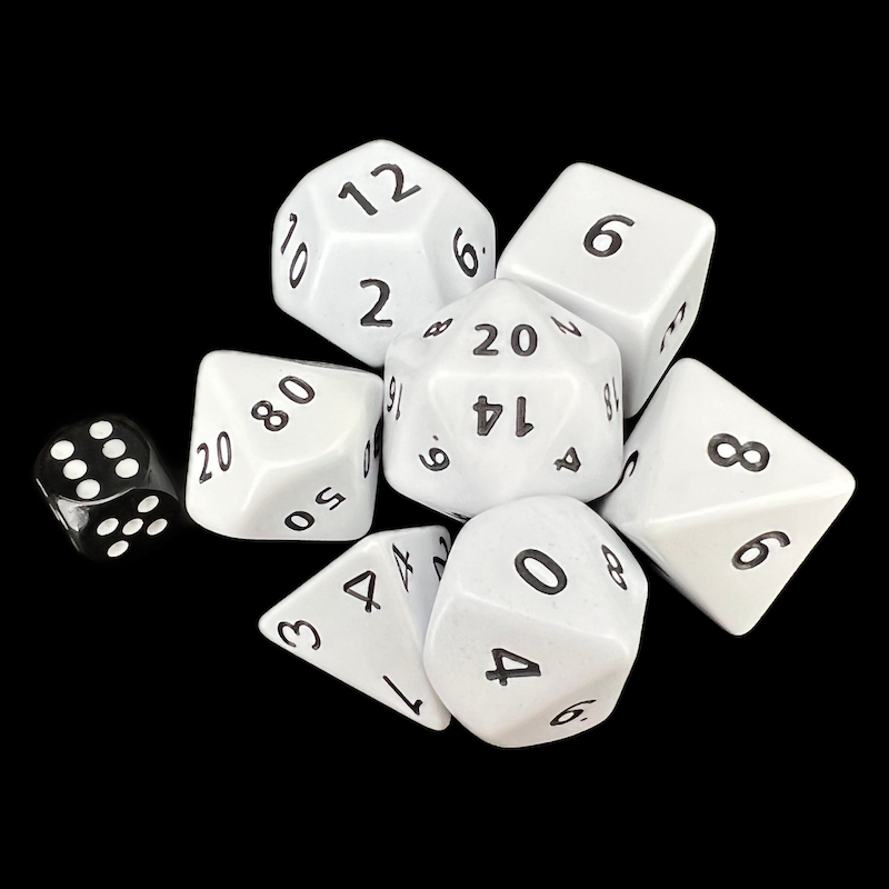 D&G Opaque White Jumbo Dice