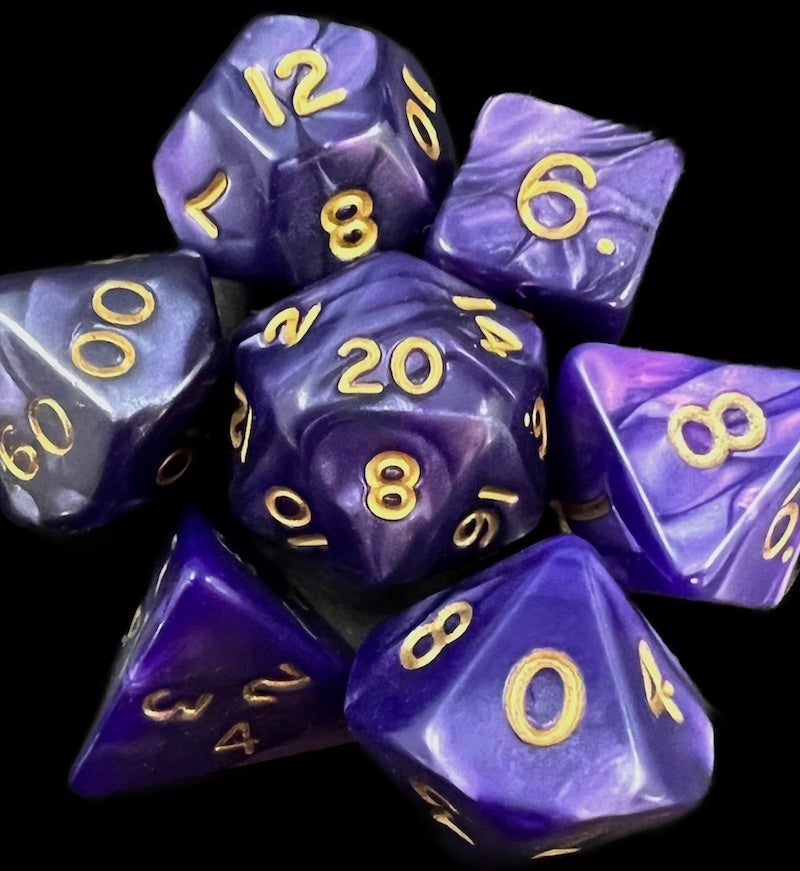 D&G Pearl Purple & Gold Dice