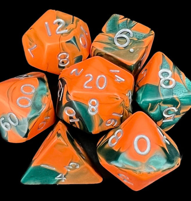 D&G Toxic Chemical Orange & Green Dice