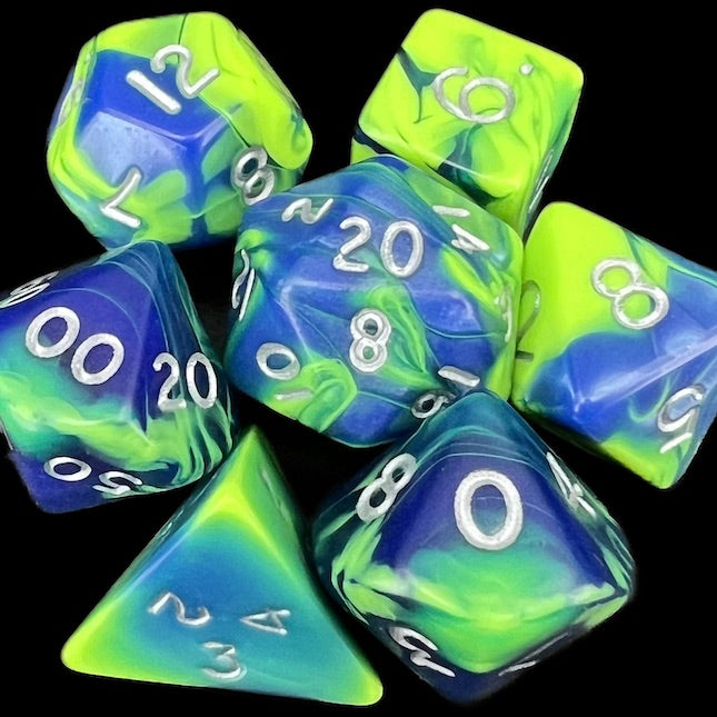 D&G Toxic Slime Green & Blue Dice