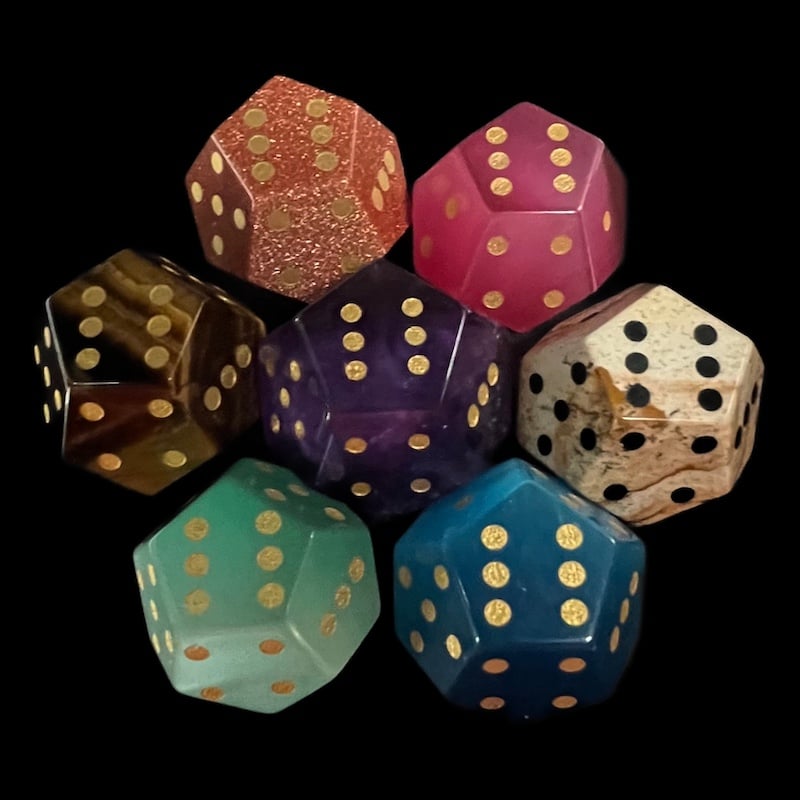 Gemstone DodecaDice Double D6 12 Sided Spot Dice