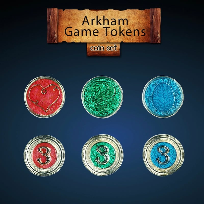 Arkham Game Tokens Legendary Metal Coins