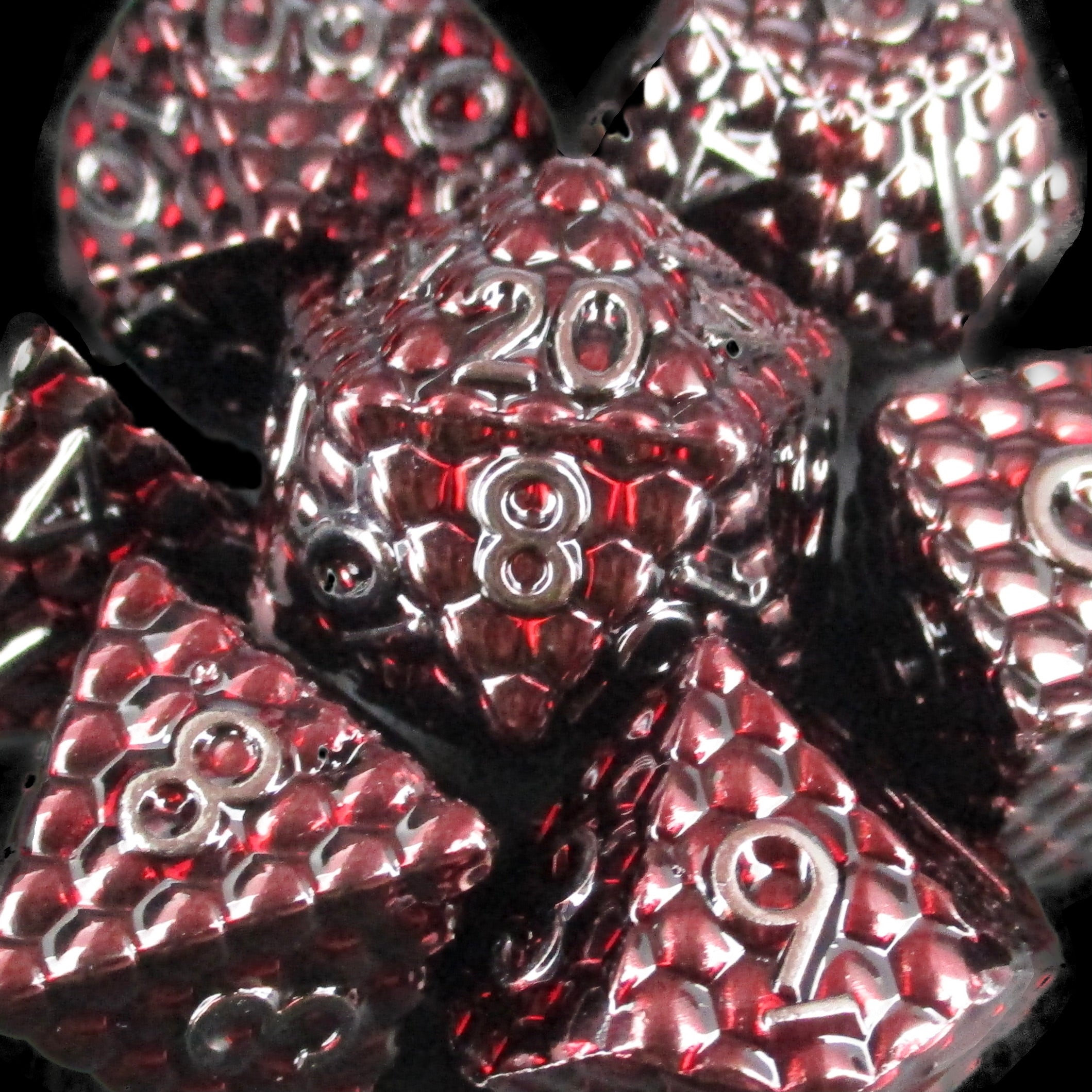 TDSO Metal Dragon Scale Red & Black Dice
