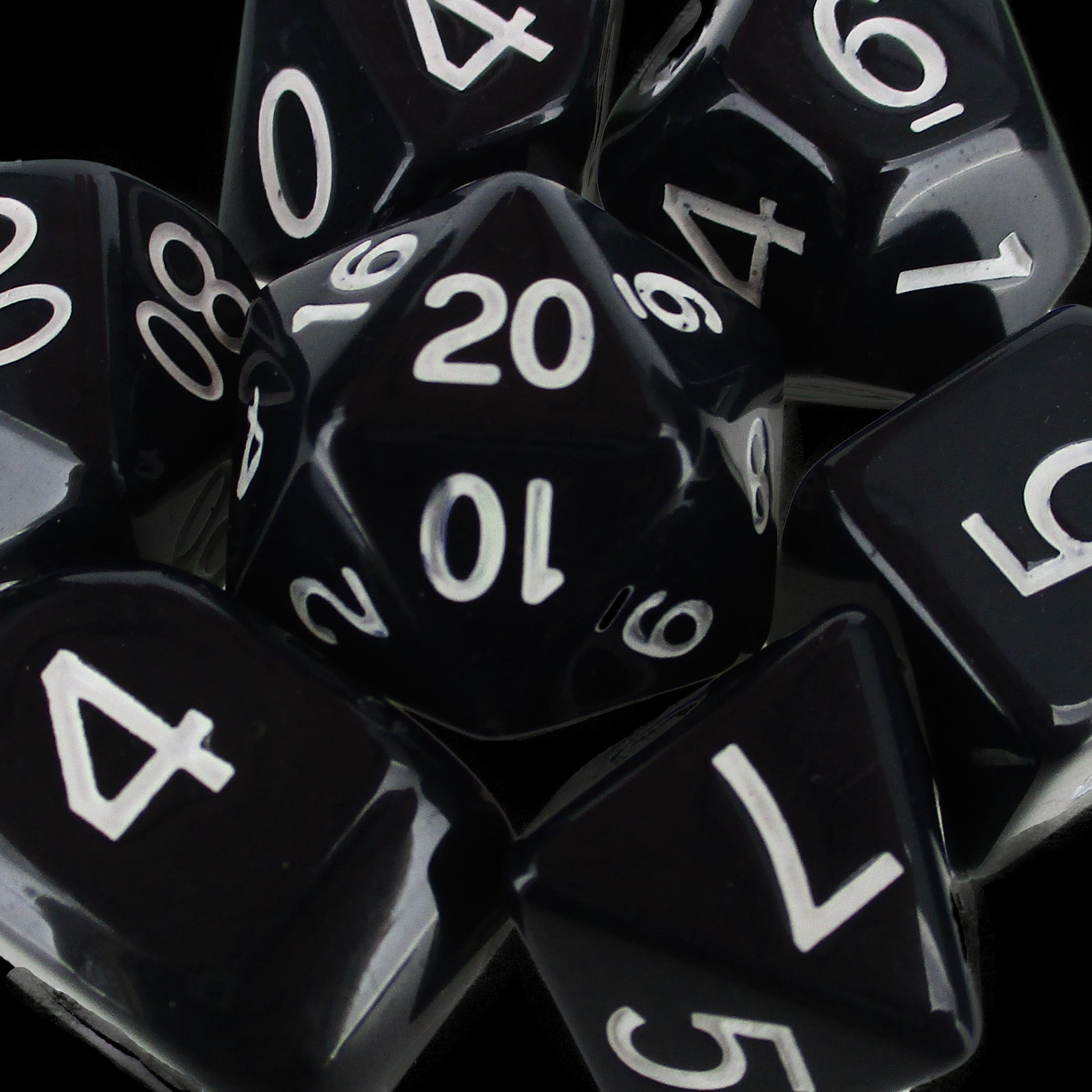 Role 4 Initiative Opaque Black & White Dice