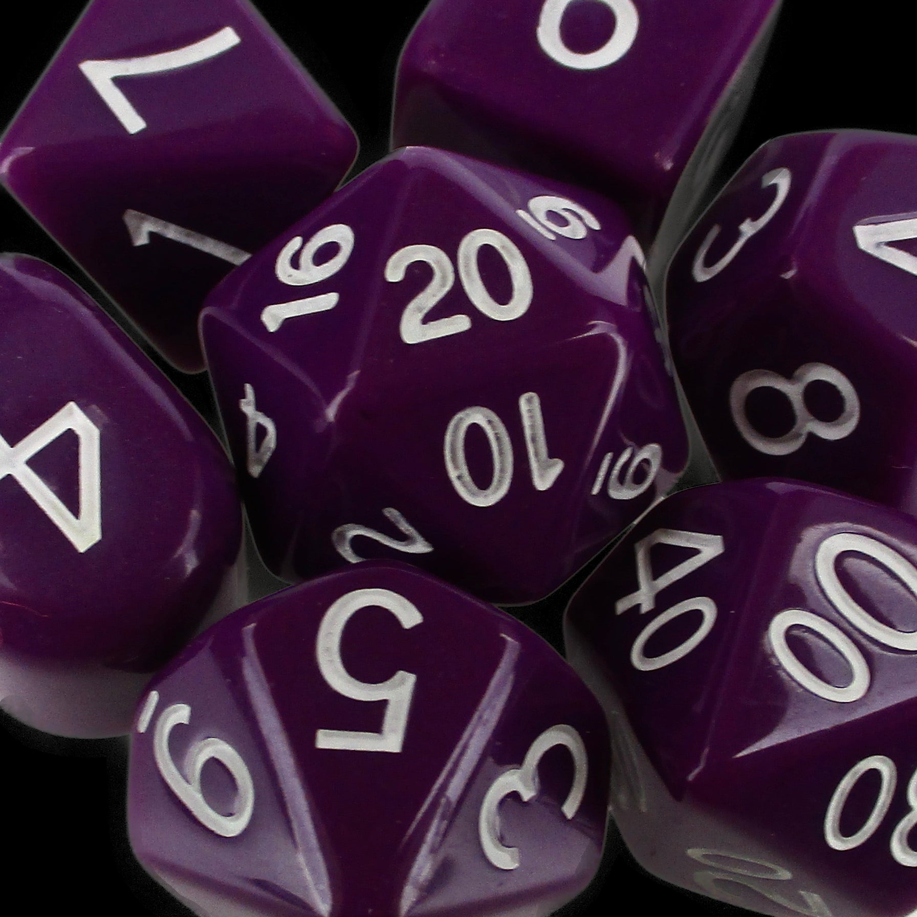 Role 4 Initiative Opaque Dark Purple & White Dice