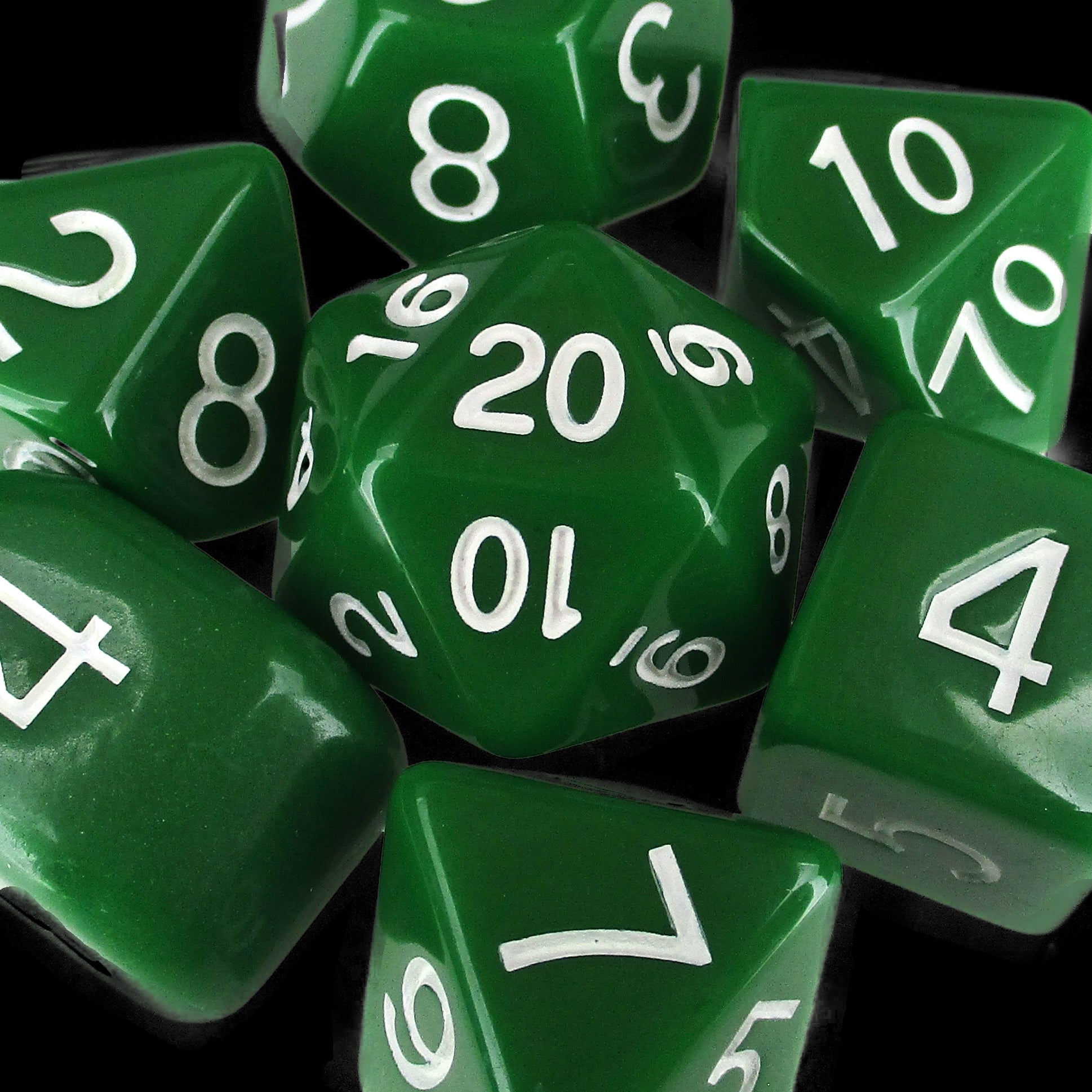 Role 4 Initiative Opaque Dark Green & White Dice
