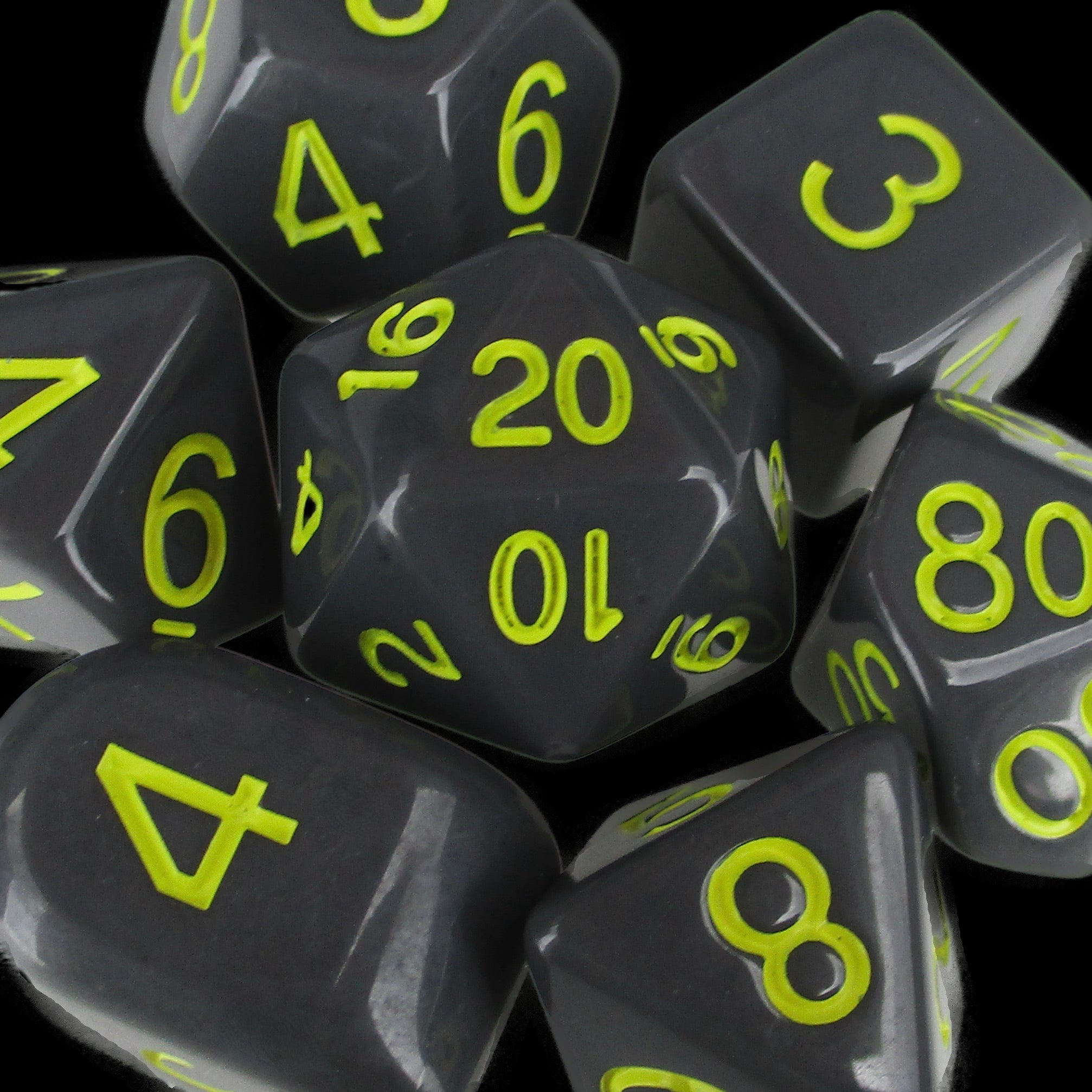 Role 4 Initiative Opaque Dark Grey & Yellow Dice