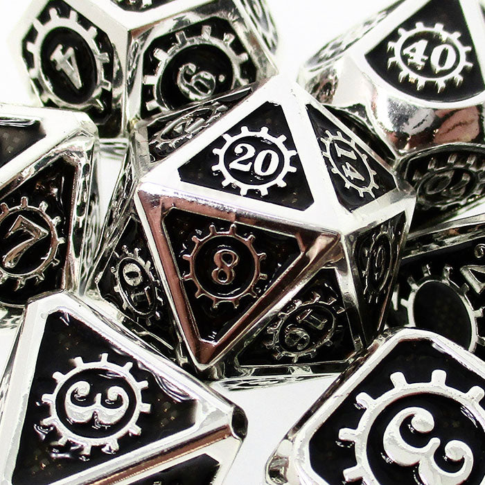 TDSO Metal Gears Silver & Black Dice