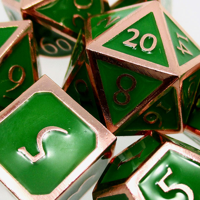 TDSO Metal Script Copper & Green Dice