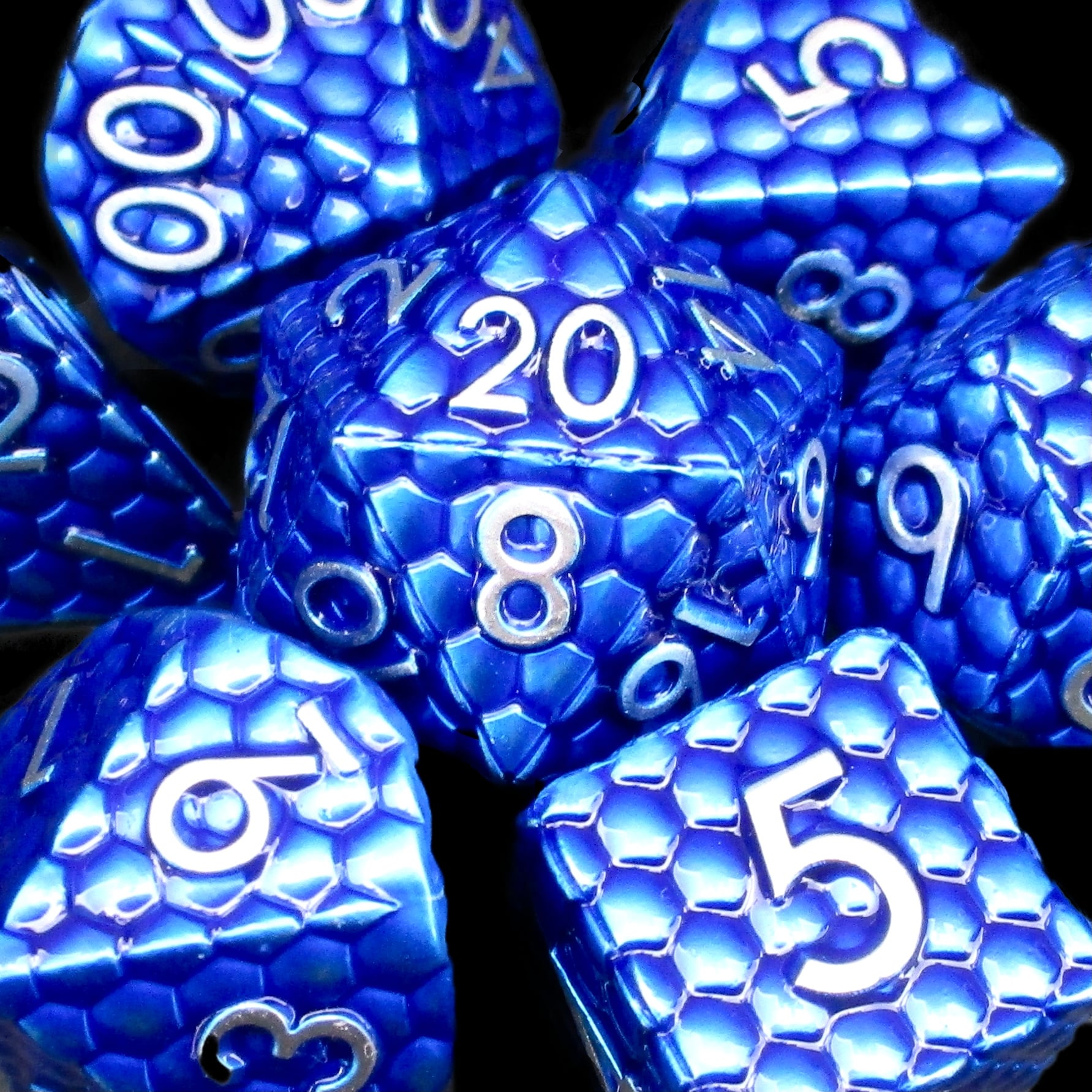 TDSO Metal Dragon Scale Blue Dice