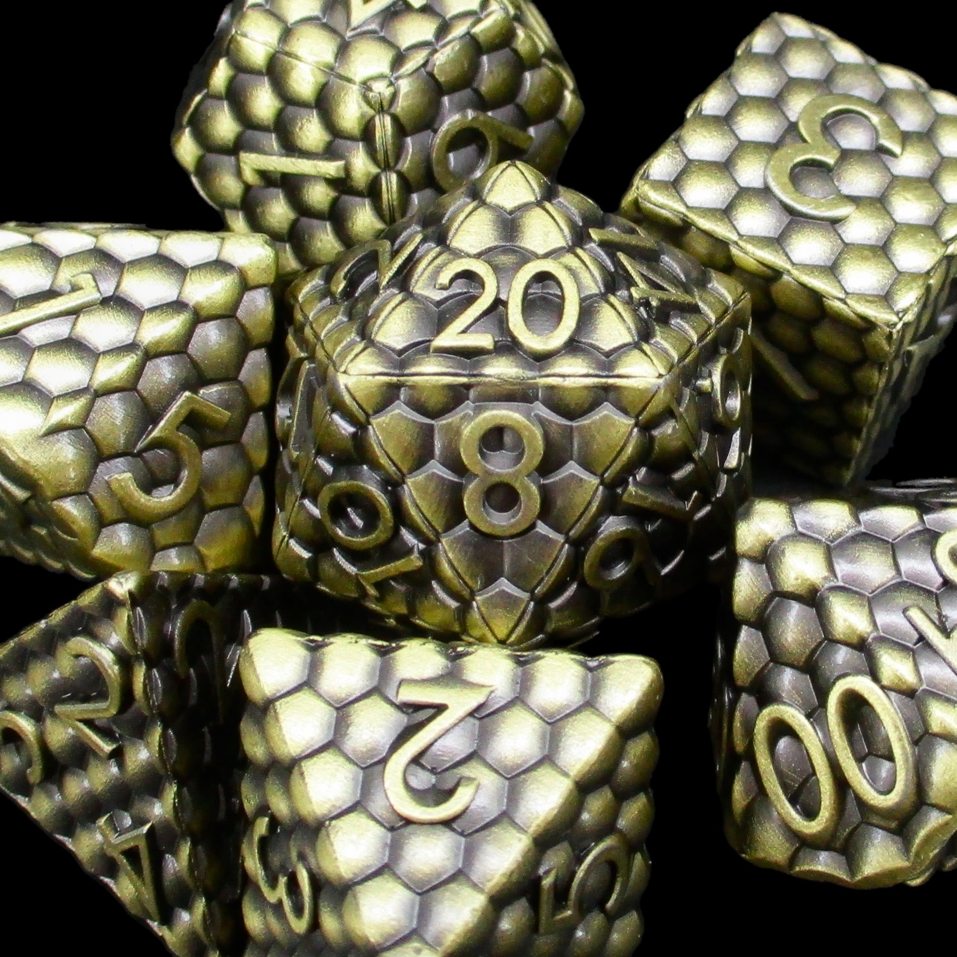 TDSO Metal Dragon Scale Antique Bronze Dice