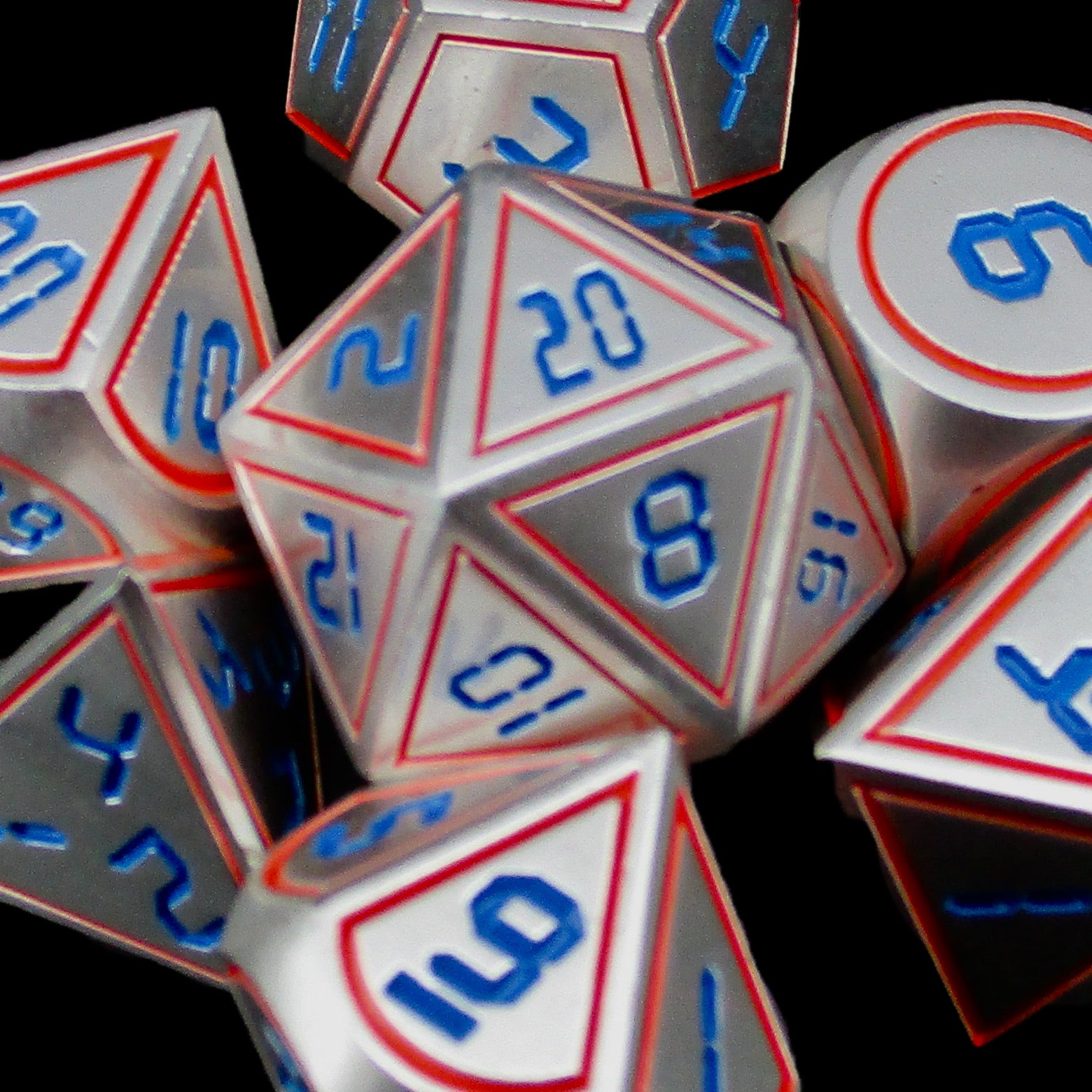 *TDSO Metal Digital Steel Red & Blue Dice