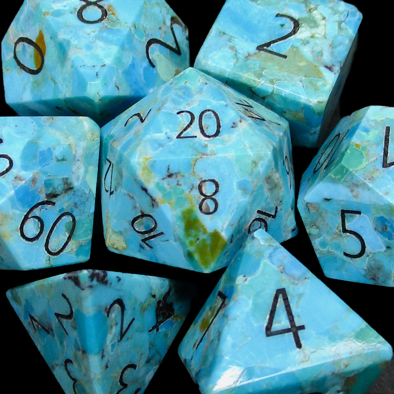 TDSO Gemstone Natural Stabilised Turquoise & Black Dice