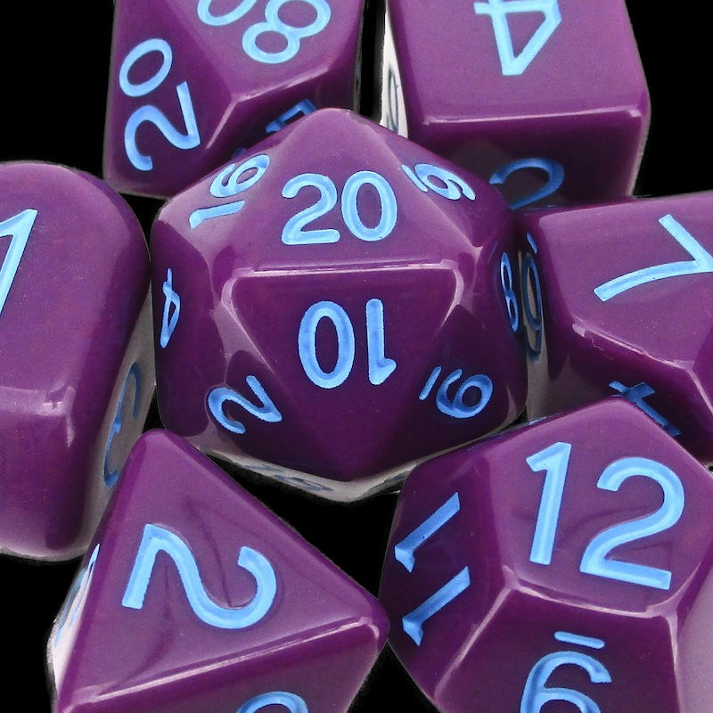 Role 4 Initiative Opaque Dark Purple & Light Blue Dice