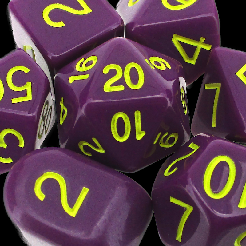Role 4 Initiative Opaque Dark Purple & Yellow Dice