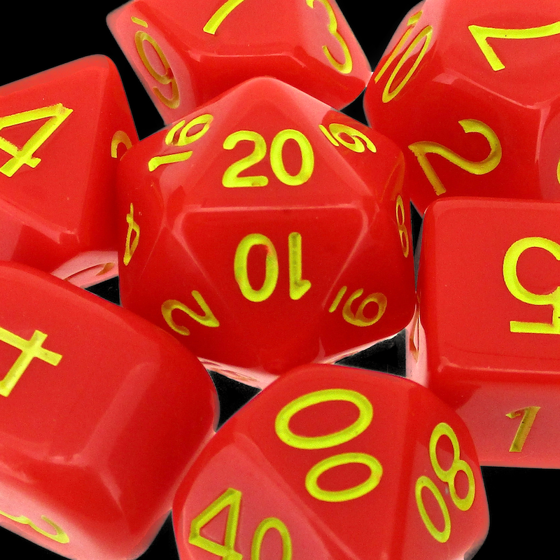 Role 4 Initiative Opaque Red & Yellow Dice