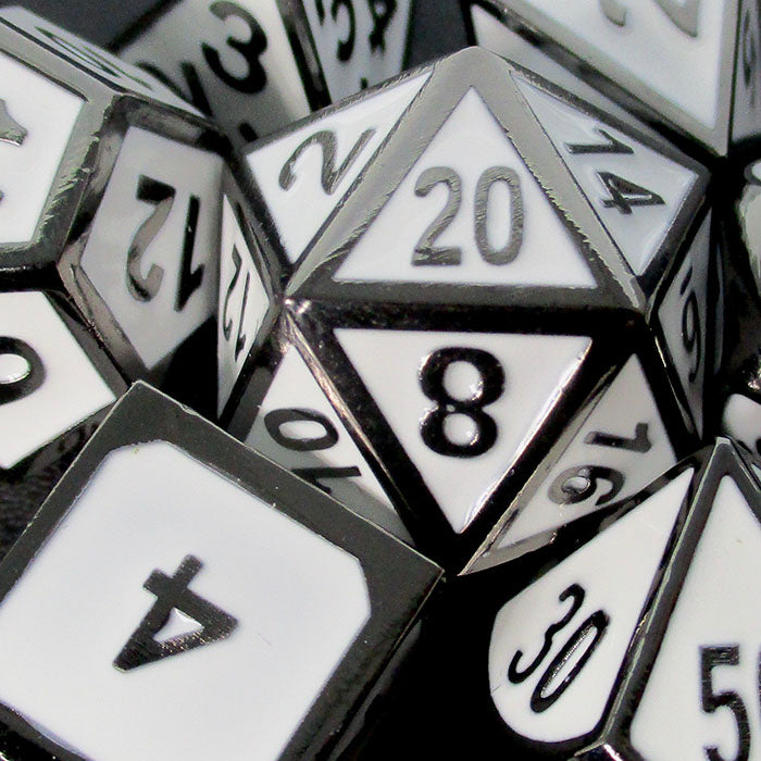 TDSO Metal Fire Forge 'Paladin' Black Nickel & White Dice