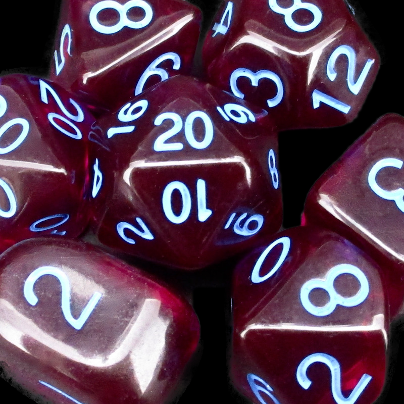 Role 4 Initiative Translucent Dark Purple & Light Blue Dice