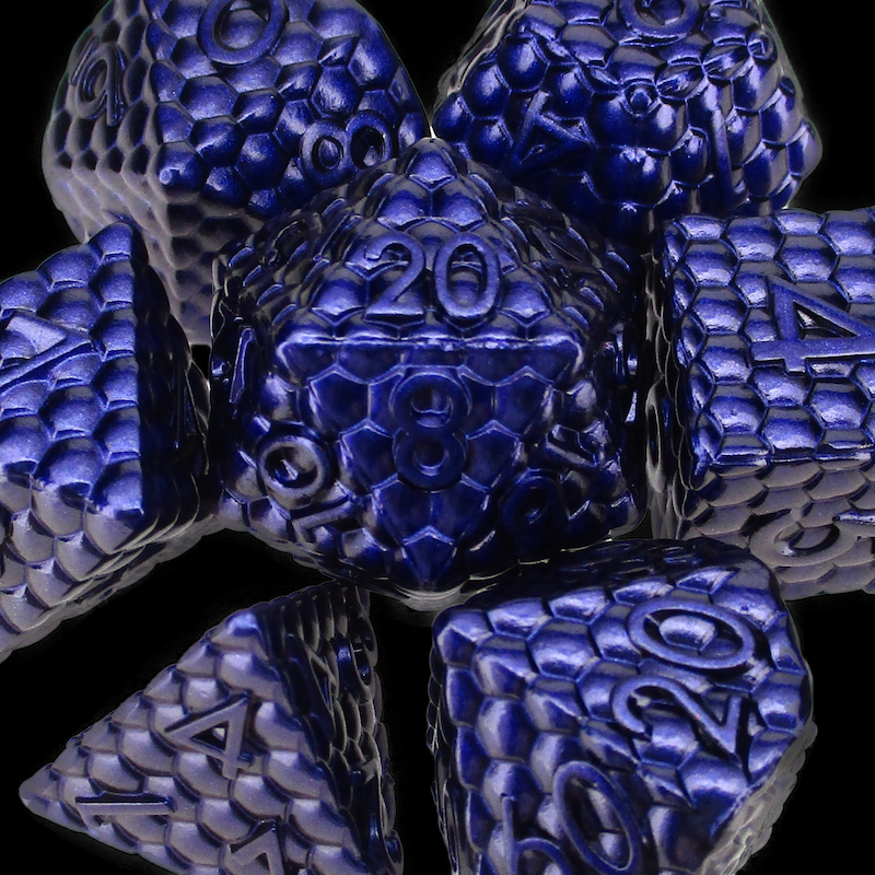 TDSO Metal Dragon Scale Purple & Blue Dice