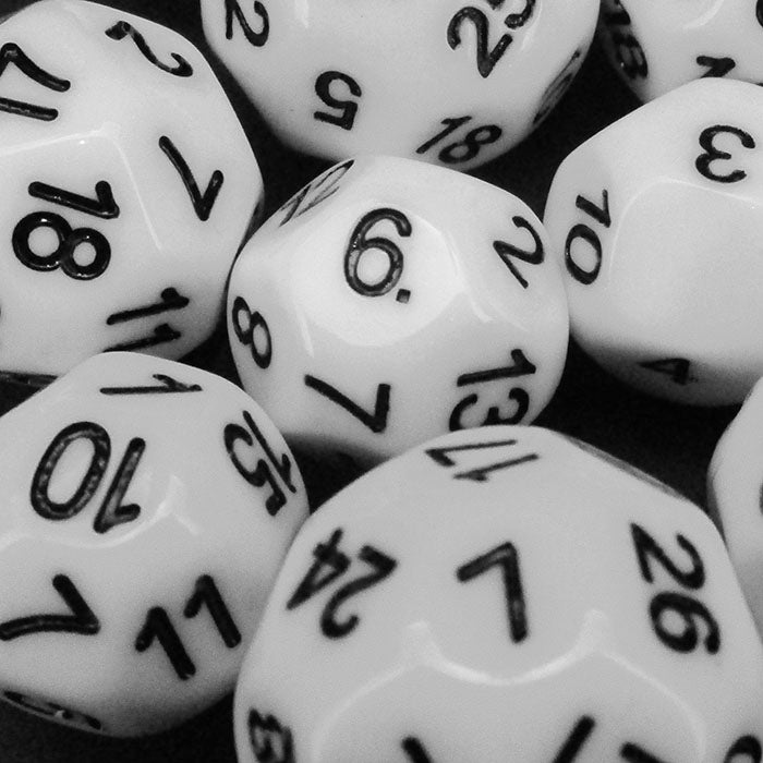 X DISCONTINUED Impact Opaque White & Black Dice