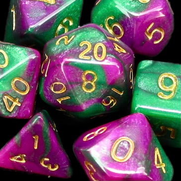 *TDSO Mini Duel Green & Purple Dice
