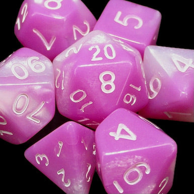 *TDSO Mini Duel Pink & Pearl White Dice