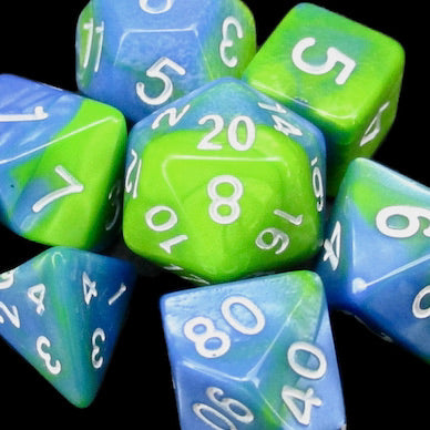 *TDSO Mini Duel Turquoise & Pistachio Green Dice