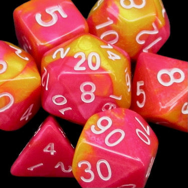 *TDSO Mini Duel Rose & Saffron Yellow Dice