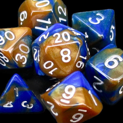 *TDSO Mini Duel Blue & Gold Dice