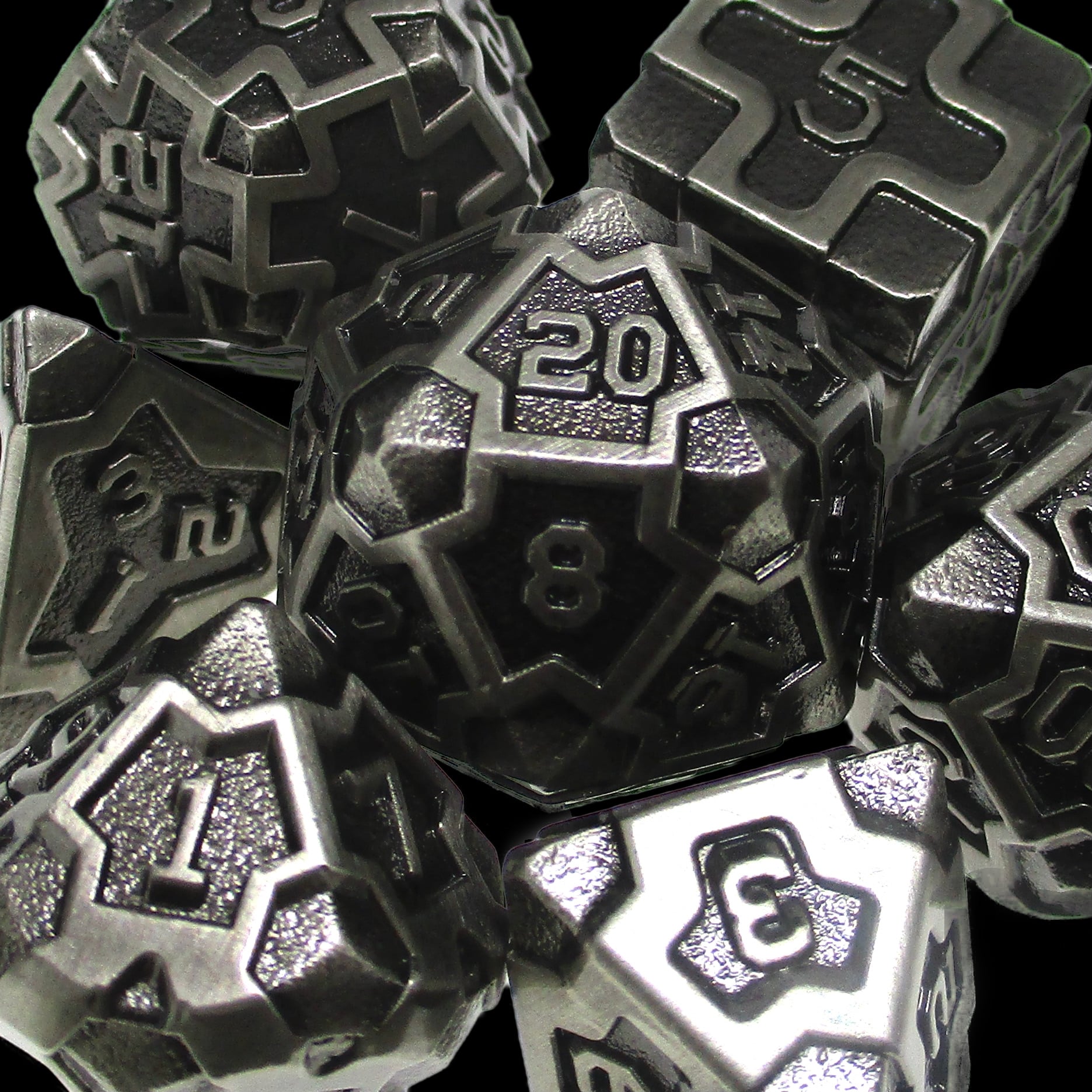 TDSO Metal Arcanist Antique Silver Dice