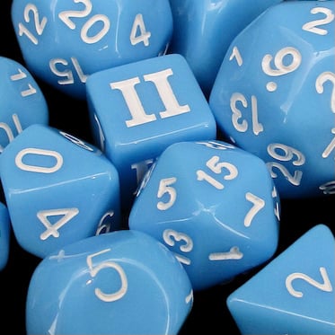 *Impact Opaque Pale Blue & White Dice
