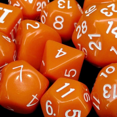 *Impact Opaque Orange & White Dice