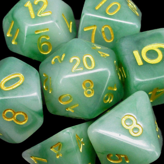 *TDSO Jade Green & Gold Dice