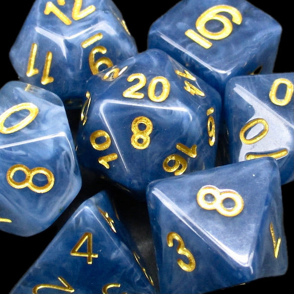 *TDSO Jade Blue & Gold Dice