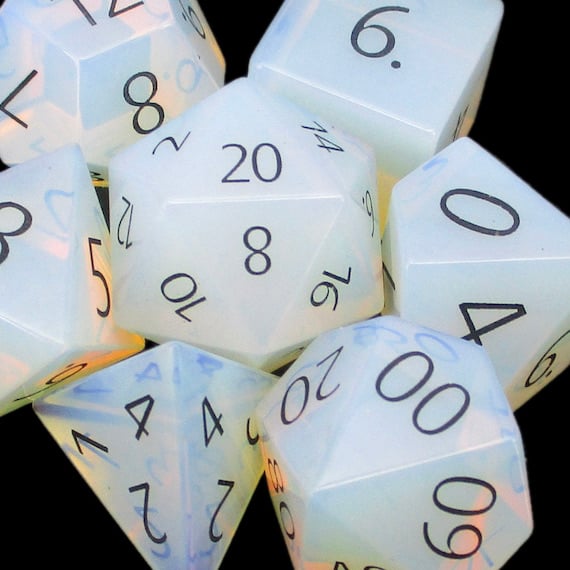 TDSO Gemstone Opalite & Black Dice